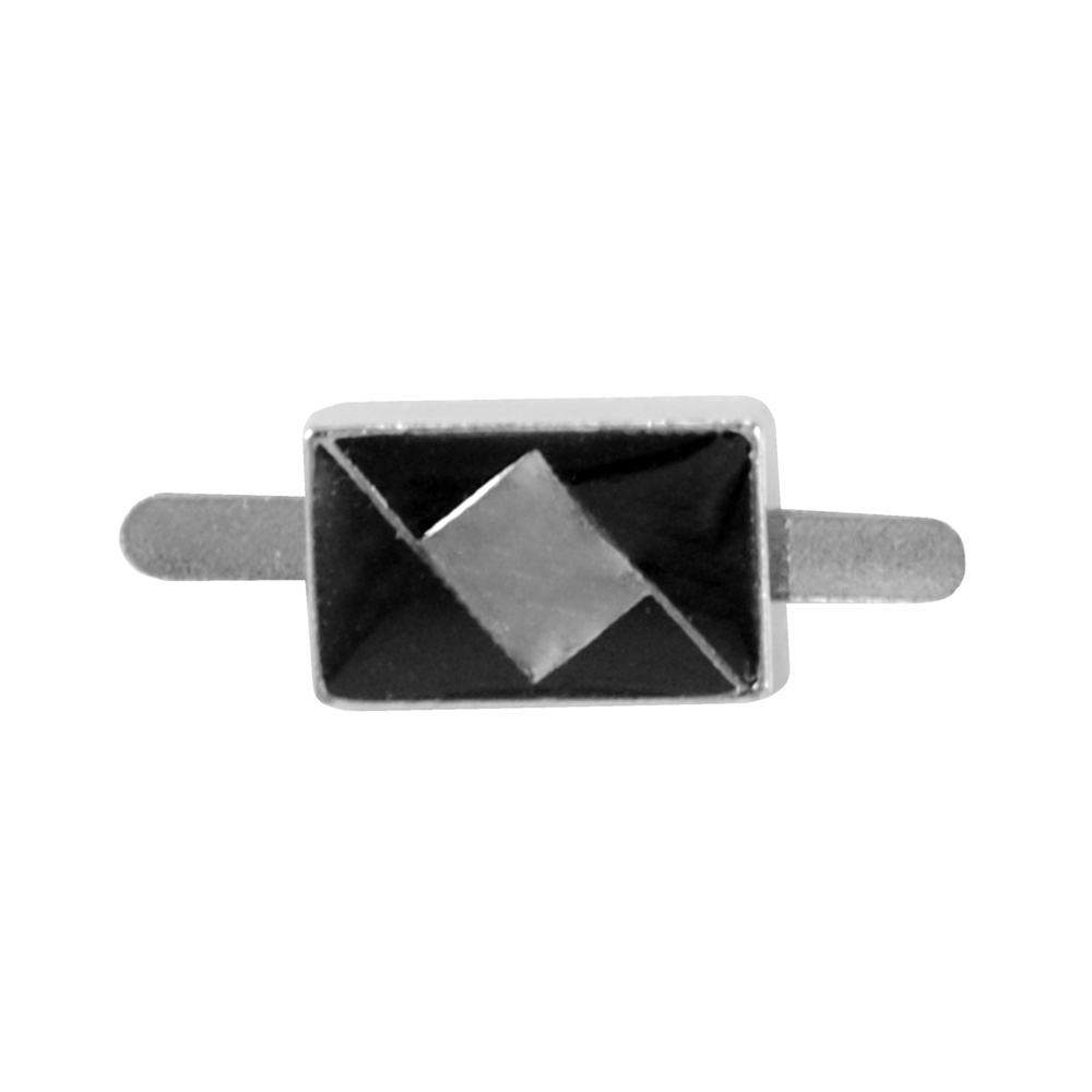 Краб металл Прямоугольник, 1,1*0,7см,  никель, черная эмаль, шт. Крабы Металл Геометрия