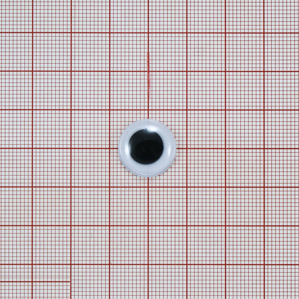 Глаз MR-15, круглый, белый, черный подвижный зрачок, 1тыс.шт. Глазики MR