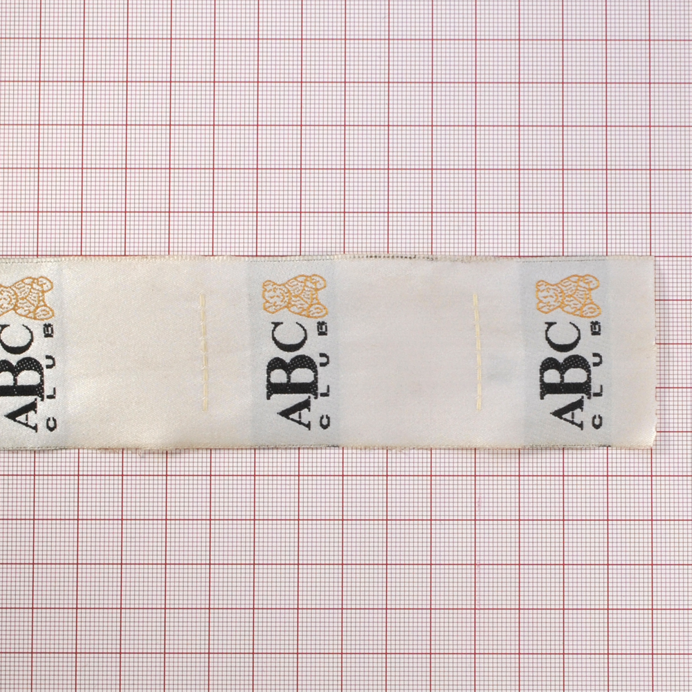 Этикетка тканевая вышитая ABS 4,5 см атлас . Вышивка / этикетка тканевая