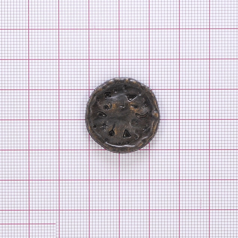 Пуговица TR-17-40 ant 24мм. Пуговица металлизированная