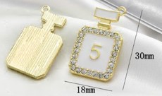 Подвеска металл со стразами 5, 1,8*3см, золото, белый, шт. Подвески