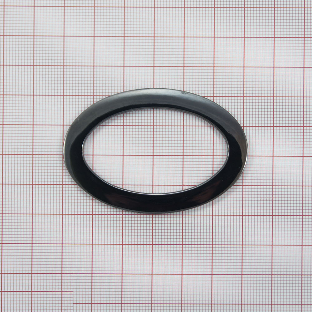 Кольцо металлическое овал 9050 BLACK 4,8*2,8см . Перетяжка металл Кольцо