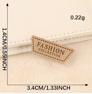 Лейба кожзам Fashion Collection, 1,4*3,4см, бежевый, коричневый, шт. Лейба Кожзам