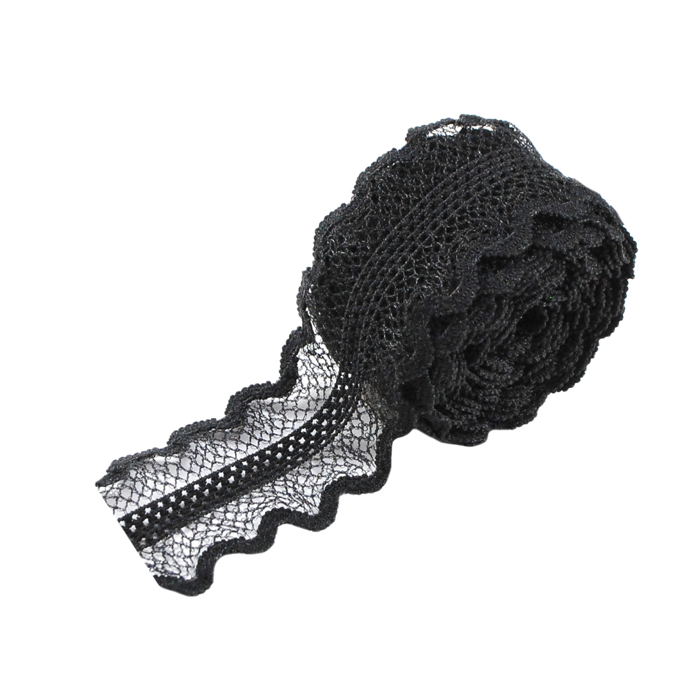 Резинка Ажурная вязка, 2,5см, черный, ярд. Резинка