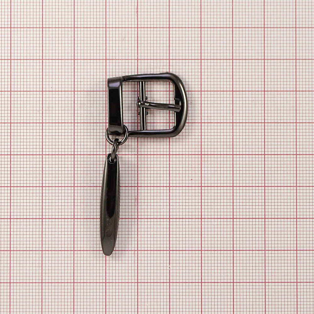 Пряжка метал 1,5см с подвеской капля, black nikel,  шт. Пряжка