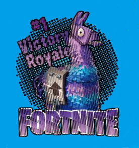 Термоаппликация резиновая Лама Fortnite 20,3*16,66см, сиреневый, голубой, черный, шт. Термопереводки Ассорти