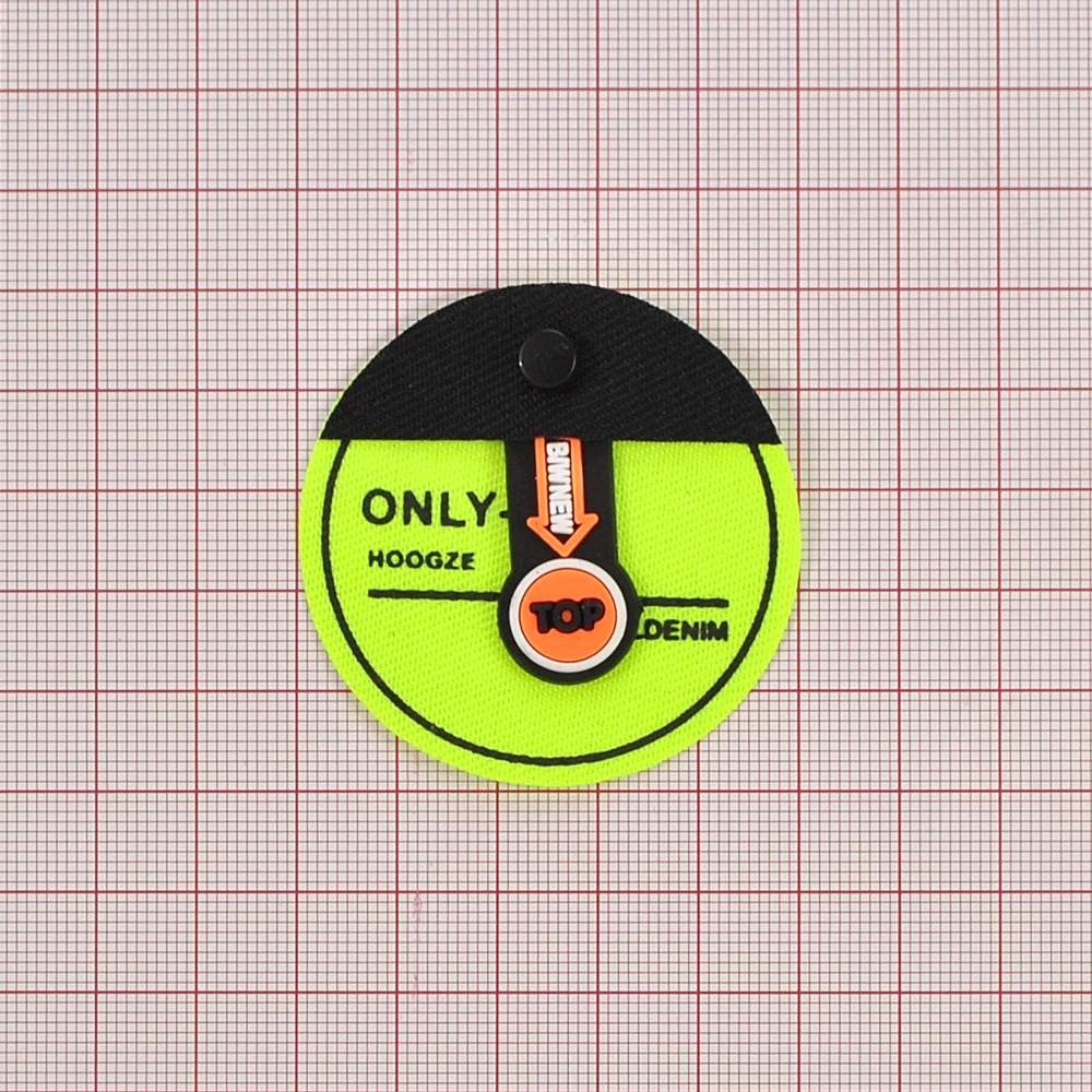 Лейба ткань и резина, с подвеской, ONLY, 5*5см, черный, белый, салатовый, оранжевый, шт. Лейба Ткань