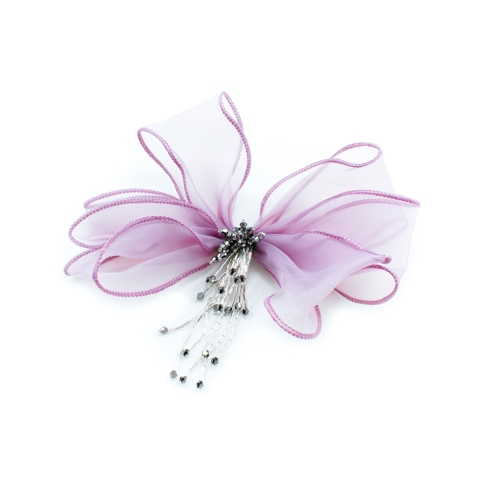 Аппликация декор Бант шифоновый 1 бледно-сиреневый 19*18см. Аппликации Пришивные Цветы Банты