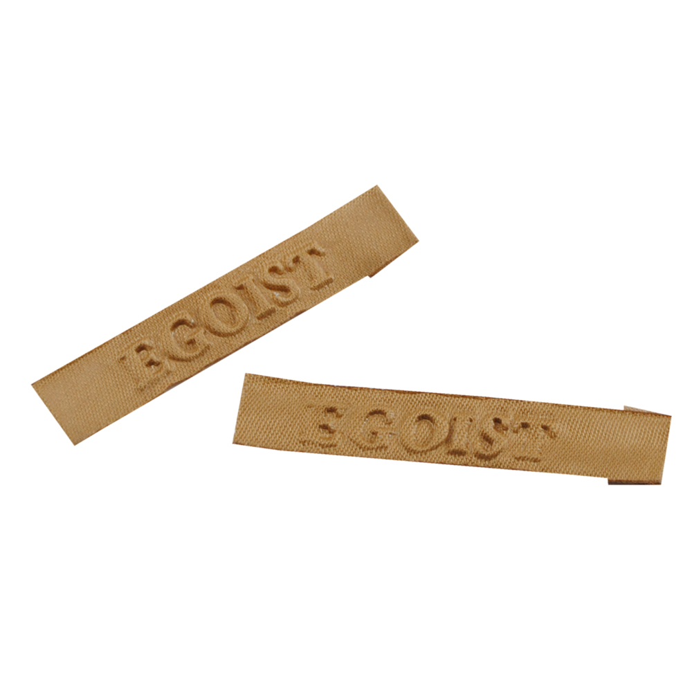 Этикетка тканевая вышитая шт. Egoist 1*7см коричневая , шт. Вышивка / этикетка тканевая