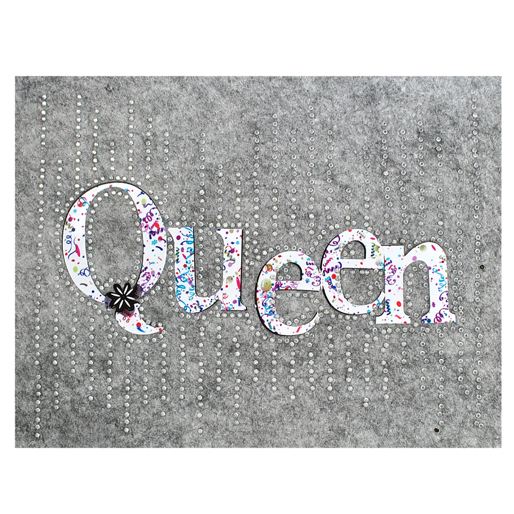 Термоаппликация стразы Queen, 14*18см, белый, черный, шт. Аппликации клеевые Рисунки из страз
