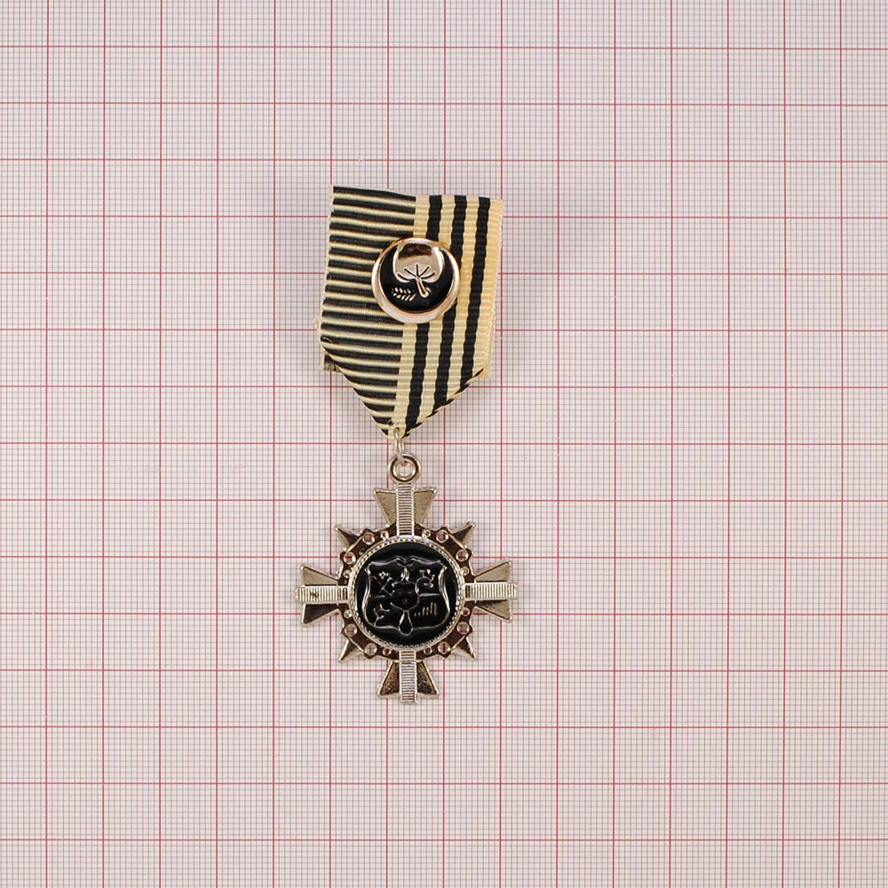 Брошь № 42 Орден-звезда черно-бежевая, подвеска NIK, шт. Броши