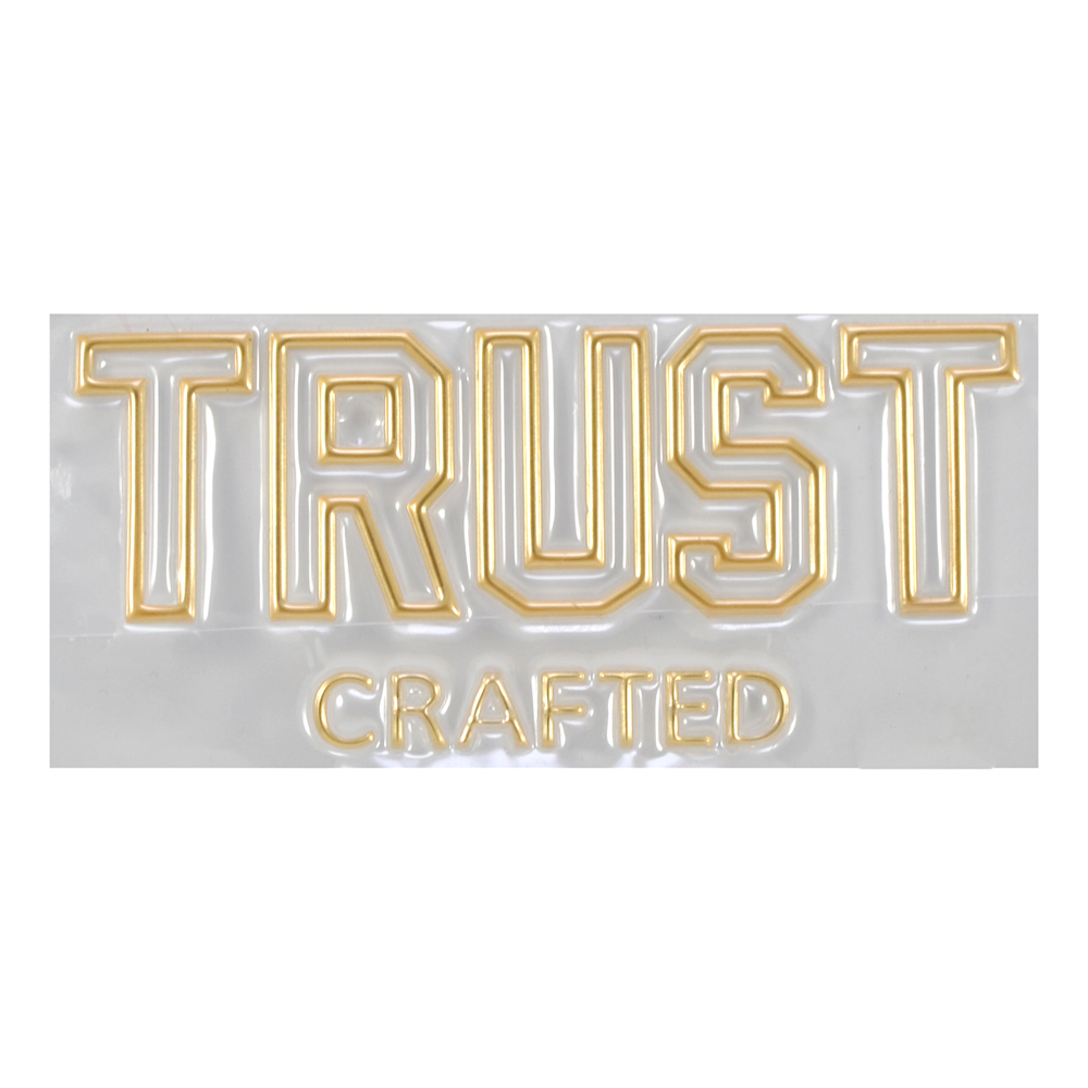 Термоаппликация TRUST, 10*4,5см,золото, шт. Термопереводки Резиновые, Термопленка