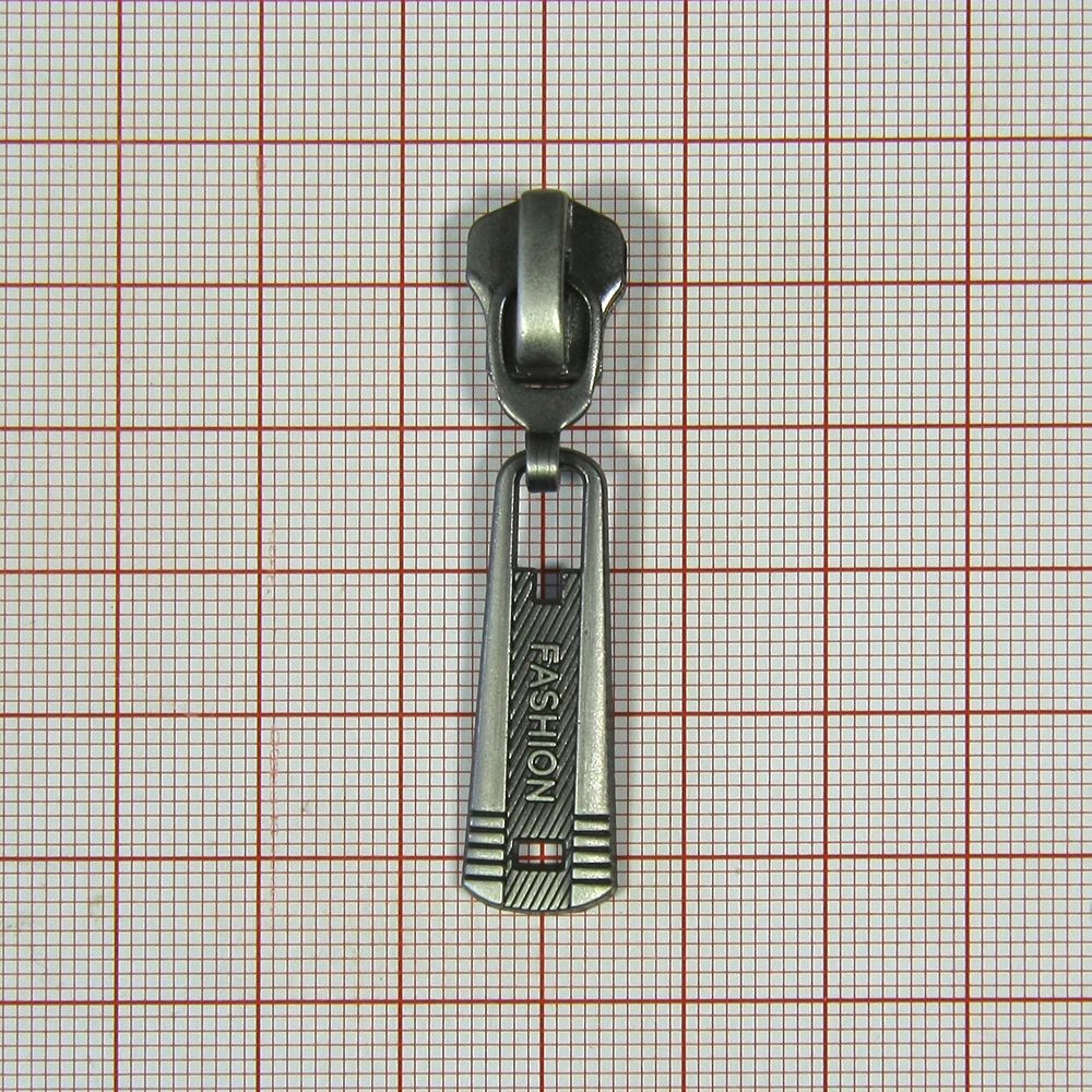 Бегунок металл №5 Fashion Насечки mat BN, 32*11мм, шт. Бегунок