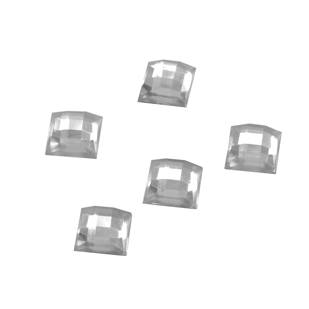 Стразы Д на клей, квадрат 8*8мм бел.кристал 38, 1тыс.шт. Стразы на клей