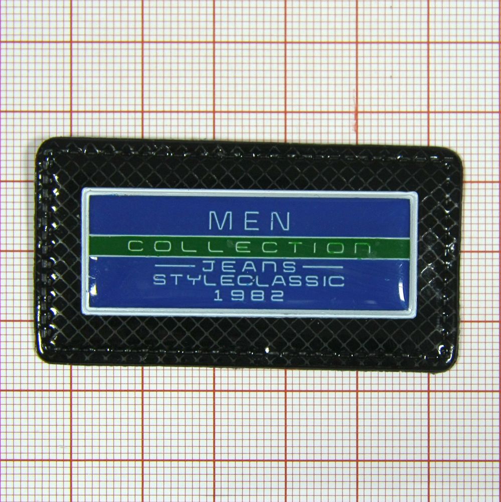 Лейба кожзам A8593 59*23мм Men Collection, эмаль. Лейба Кожзам