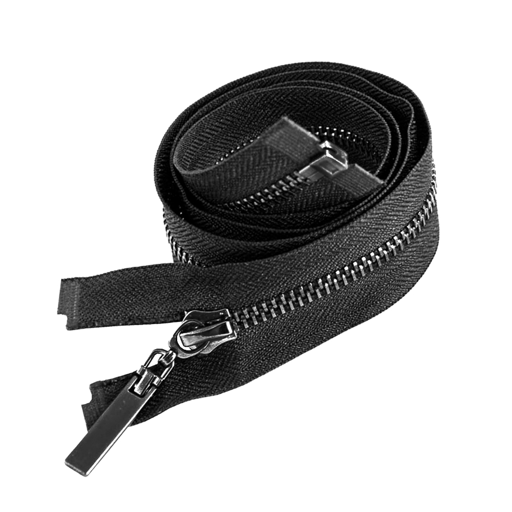 Змейка металлическая №5 85см О/Е BN, черная ткань, односторонняя, шт. Змейка Металл