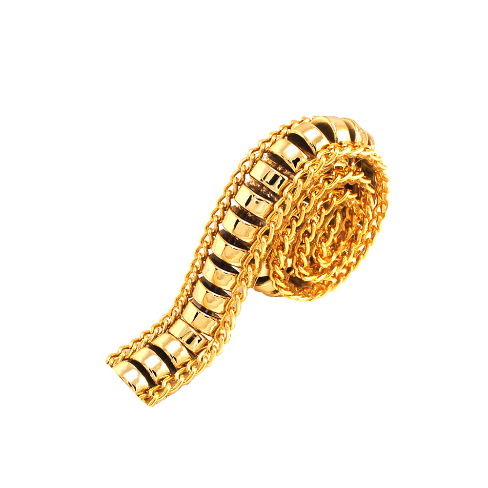 Тесьма стразы клеевые Панцирь 17мм цепь GOLD, прямоугольники 10*4мм, ярд. Тесьма из страз