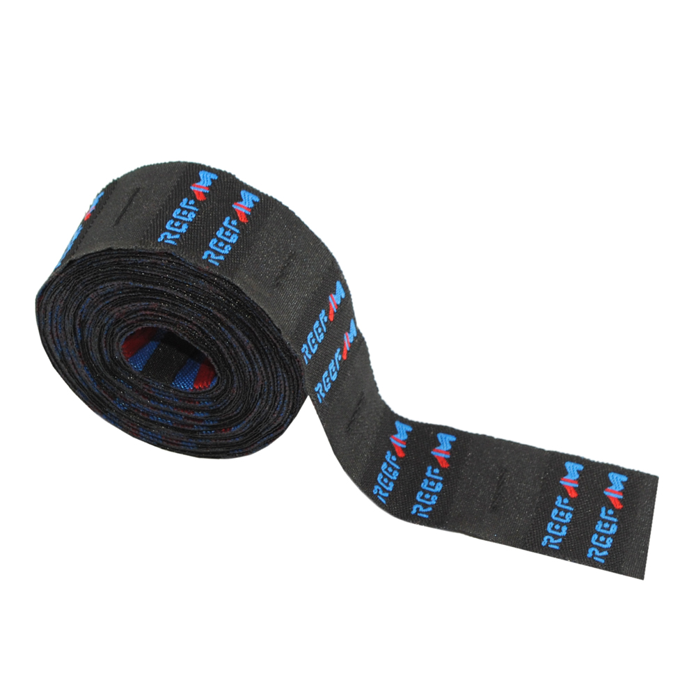 Этикетка тканевая вышитая ReeF /фл.2,4см/ 100м. Вышивка / этикетка тканевая