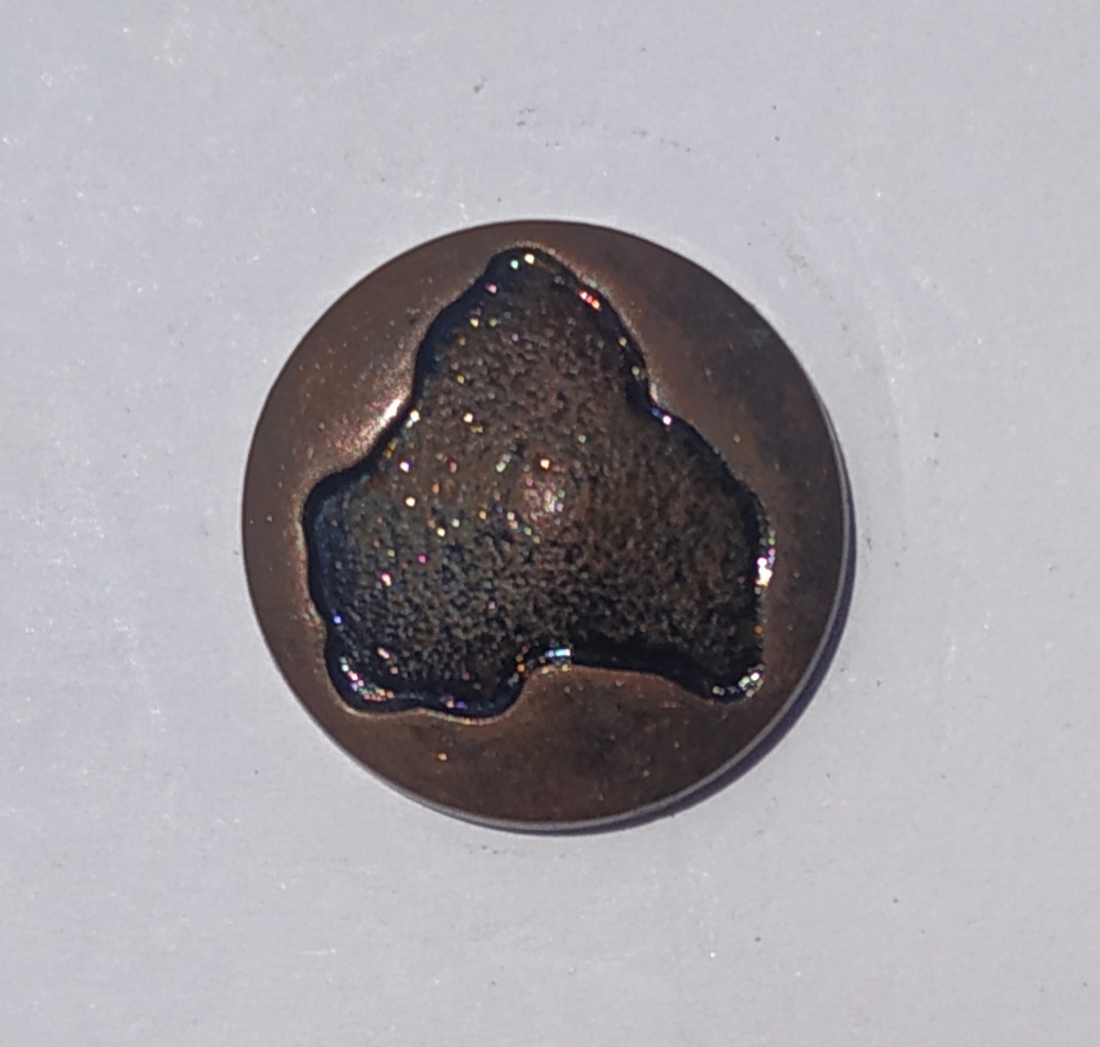Пуговица TR-26-28 medn 17мм. Пуговица металлизированная
