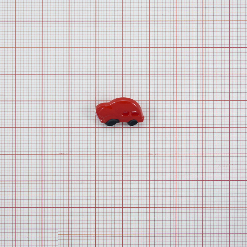 Пуговица детская CD-010 Машинка красная 17,8мм, шт. Пуговица Детская
