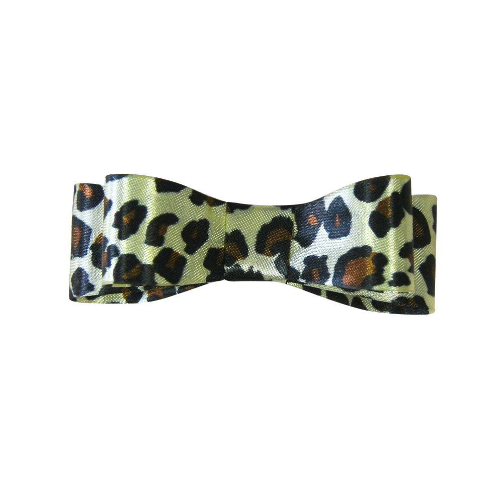 Аппликация декор обувная F-5525 леопардовая, бантик на пластике, шт. Аппликации Пришивные Цветы Банты