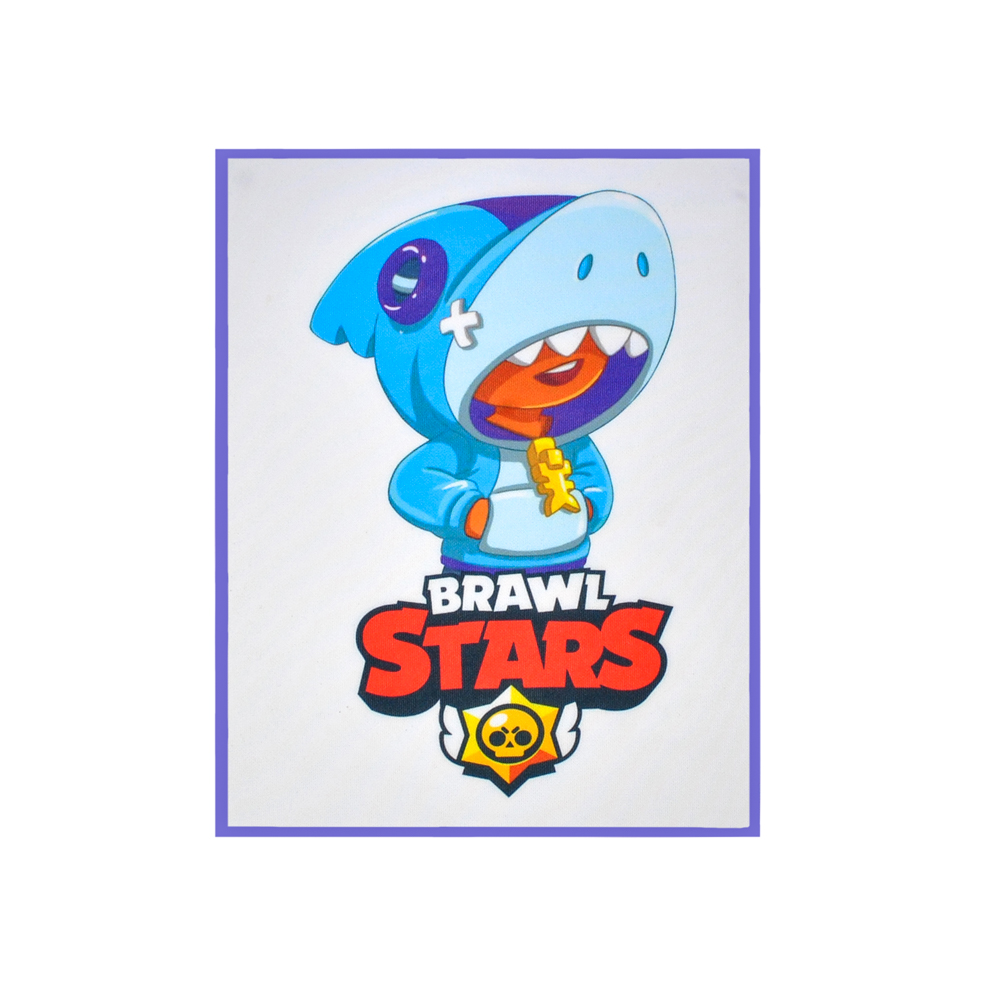 Аппликация пришивная Brawl Stars (Leon акула) 17,5*23,5см, голубой /дайвинг/, шт. Нашивка
