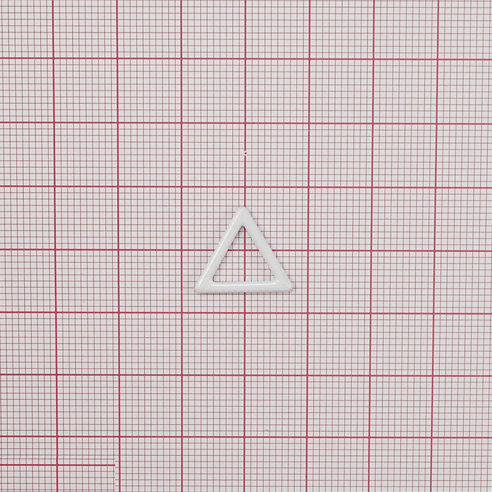 Перетяжка бельевая металл Треугольник 10мм (грань), 9*10мм (внутр.), 13,8*15,5мм (внешн.), белый, 1т.шт, уп. Перетяжка бельевая