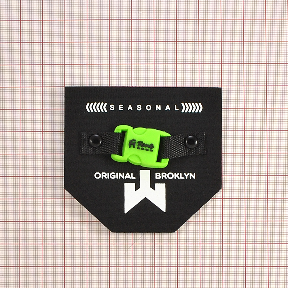 Лейба тканевая ORIGINAL BROKLYN, 7*6,5см, черный, белый, зеленый, шт. Лейба Ткань