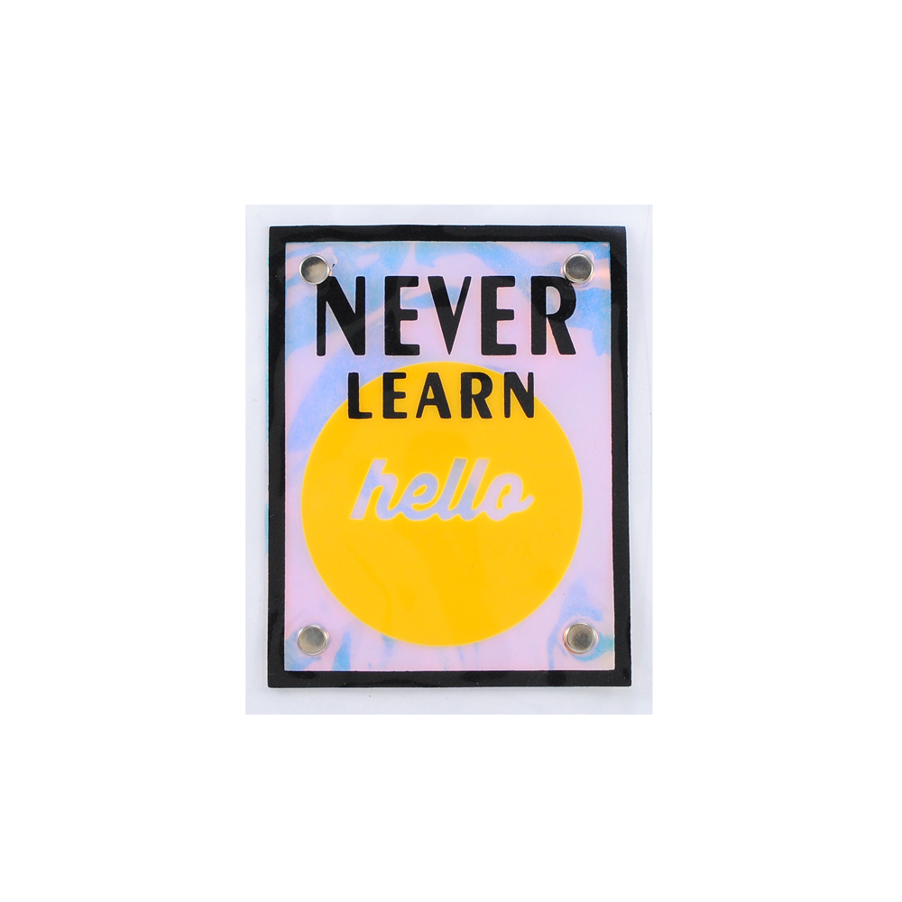 Лейба клеенка и хольнитены NEVER LEARN, 8*10см, черный, оранжевый, прозрачный, шт. Лейба Клеенка