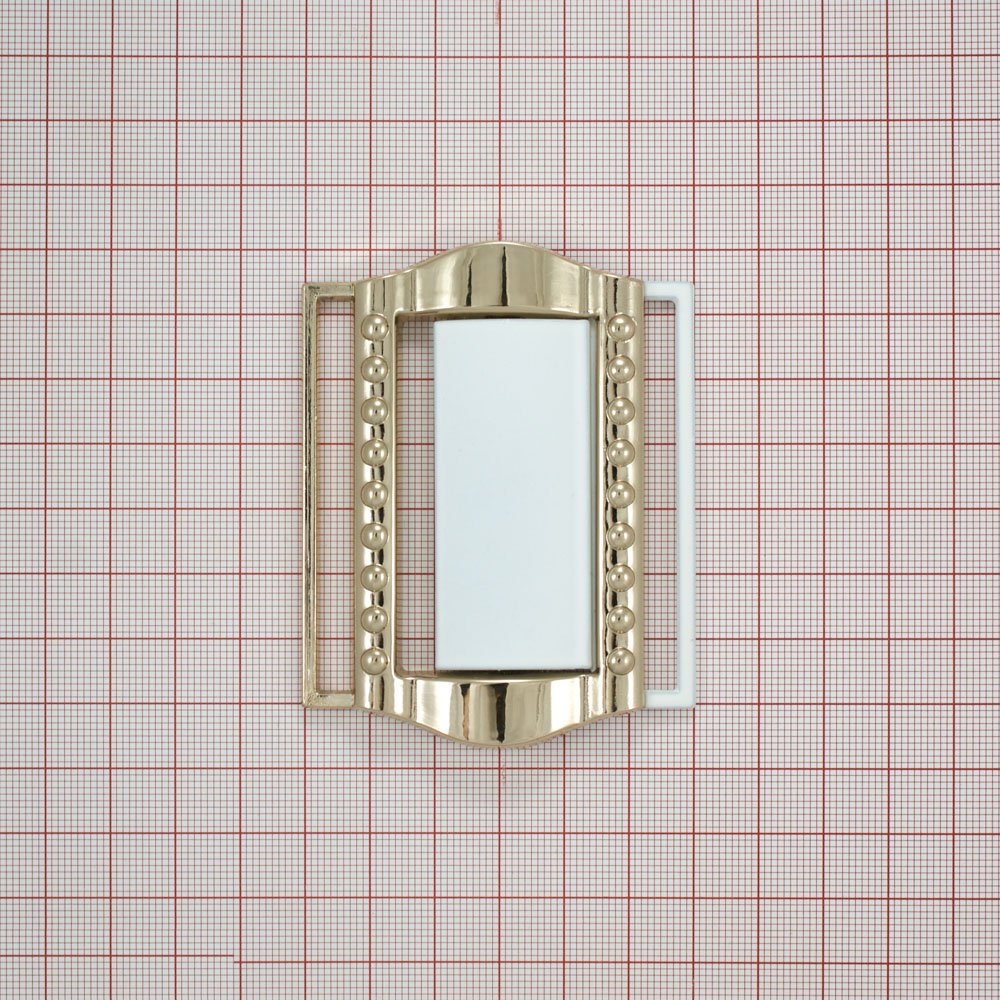 Пряжка ременная 2197 60*75мм GOLD, белый . Застежки металл