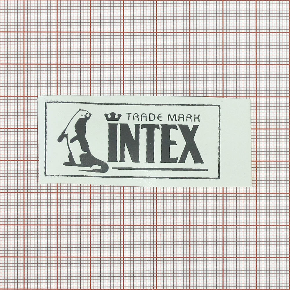 Этикетка  Intex белый, черный. Этикетка пластик