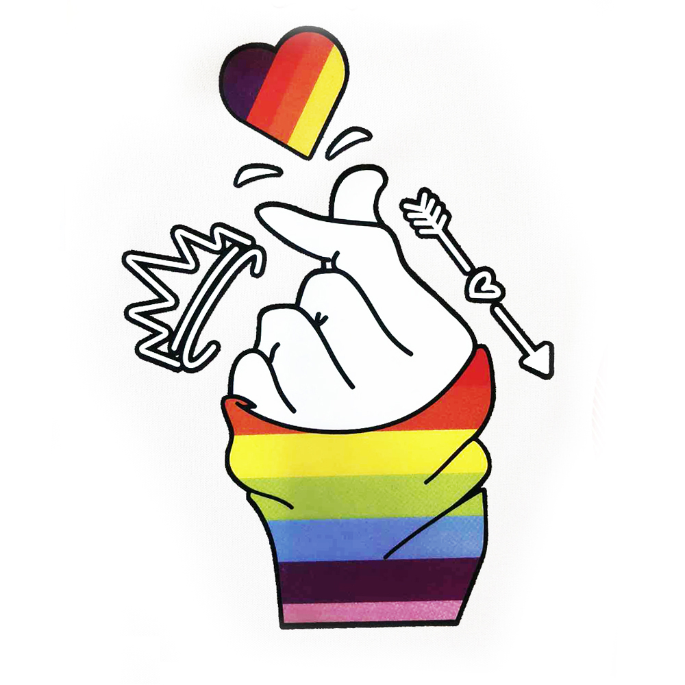 Термоаппликация №7-7 LIKEE саранхули (сердце пальцами ) 15*24см, шт. Термопереводки Детские