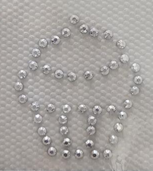 Аппликация из страз Кекс, 2,8*3,1cм, SS6 32585, шт. Аппликация клеевая