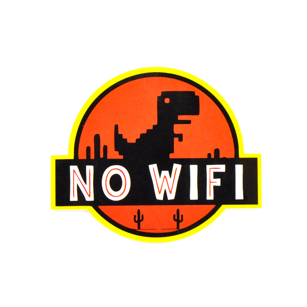 Термоаппликация NO WIFI Динозавр, 5,8*7см, черный, красный, желтый, белый, шт. Термопереводки Ассорти