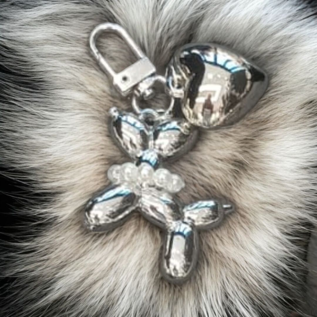 Брелок Пудель, 4,2*4см, никель, жемчуг, шт. Подвески