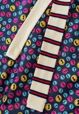 Галстук-шарф,145*5,5см, белый, синий, красный, шт. Украшения