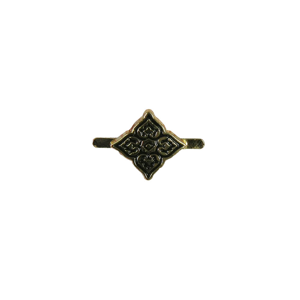 Краб металлический Цветок-кельтский 15*14мм GOLD, черная эмаль. Крабы Металл Геометрия