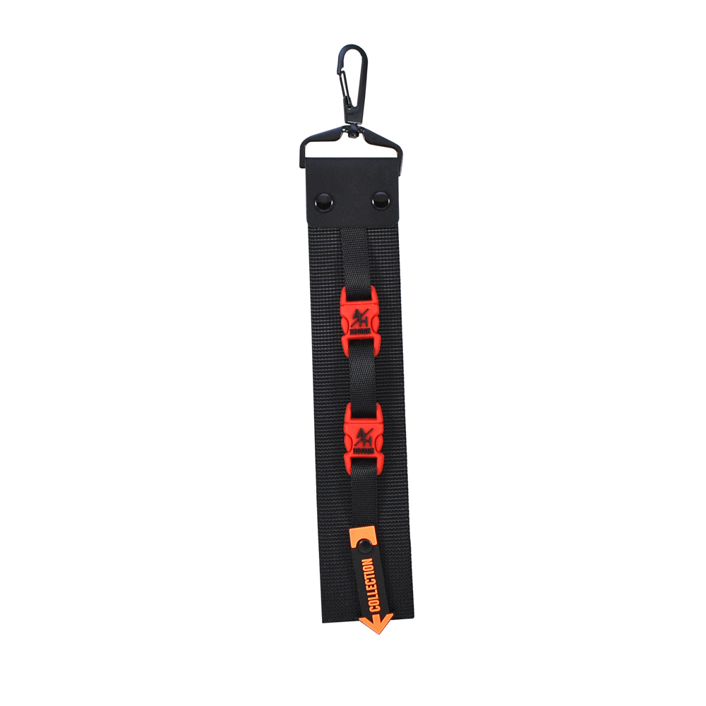 Подвеска тканевая с карабином A/H DESIGN, две застежки 4*24см черный, красный, оранжевый.. Подвески