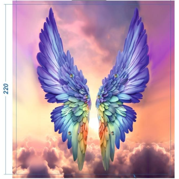 Аппликация композит, Крылья, 20*22см, корол. атлас, сублимация, лазер, SS20 32596, шт. Аппликация композит
