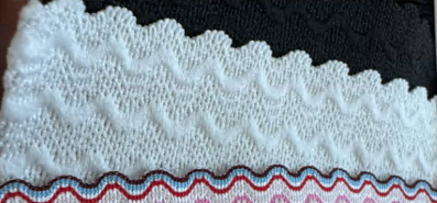 Резинка Волнистый узор, 6см, белая, ярд. Резинка