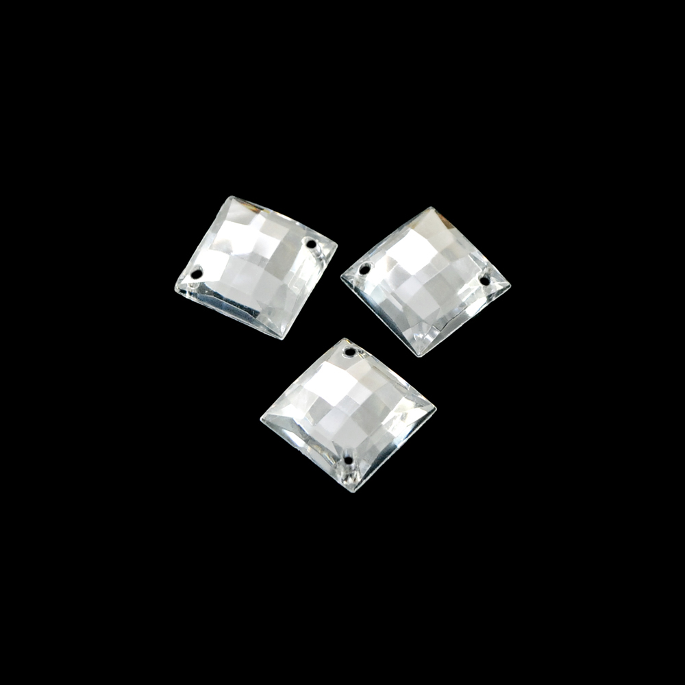 Стразы Д пришивн. квадрат 14*14мм бел.кристал 38, 1тыс.шт. Стразы пришивные