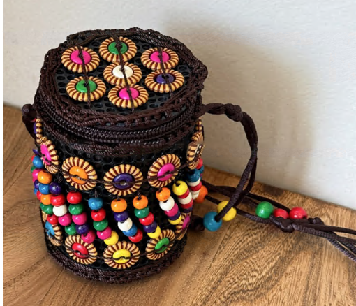 Сумка декор, коричневый, разноцветные бусины, шт. Украшения