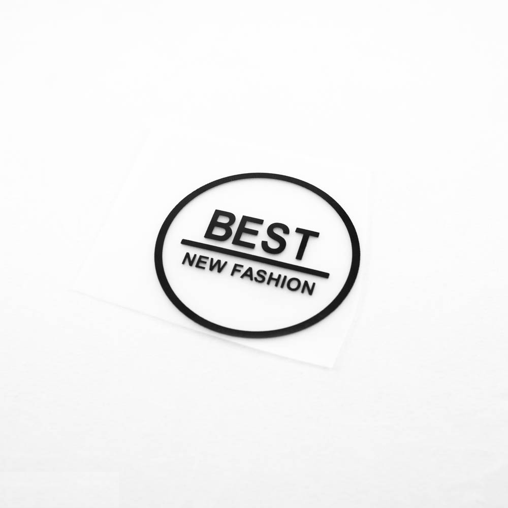 Термоаппликация резиновая прозрачная BEST new fashion 54мм, черный текст, шт. Термопереводки Резиновые, Термопленка
