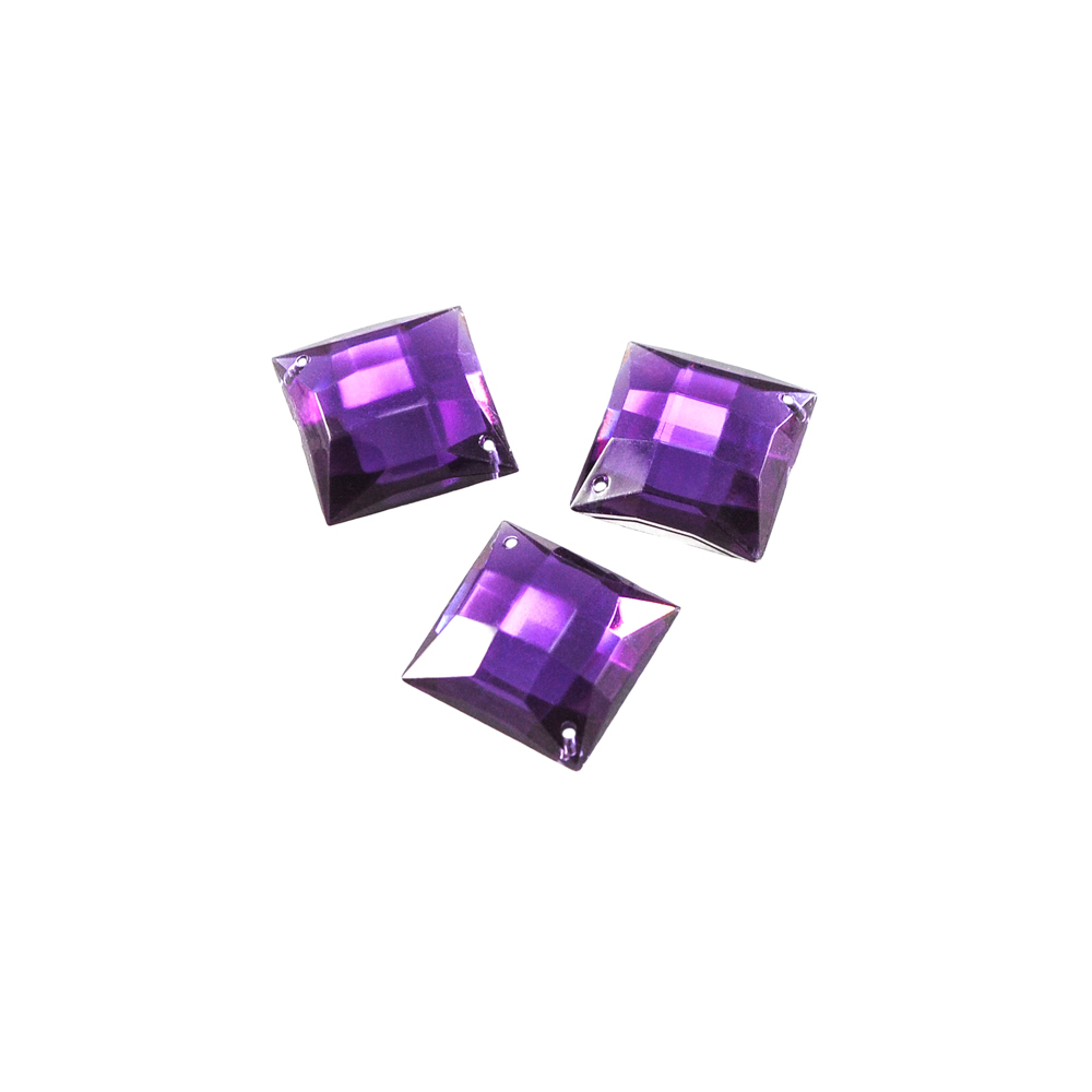 Стразы Д пришивн. квадрат 18*18мм темн-фиолет 11, 1тыс.шт. Стразы пришивные