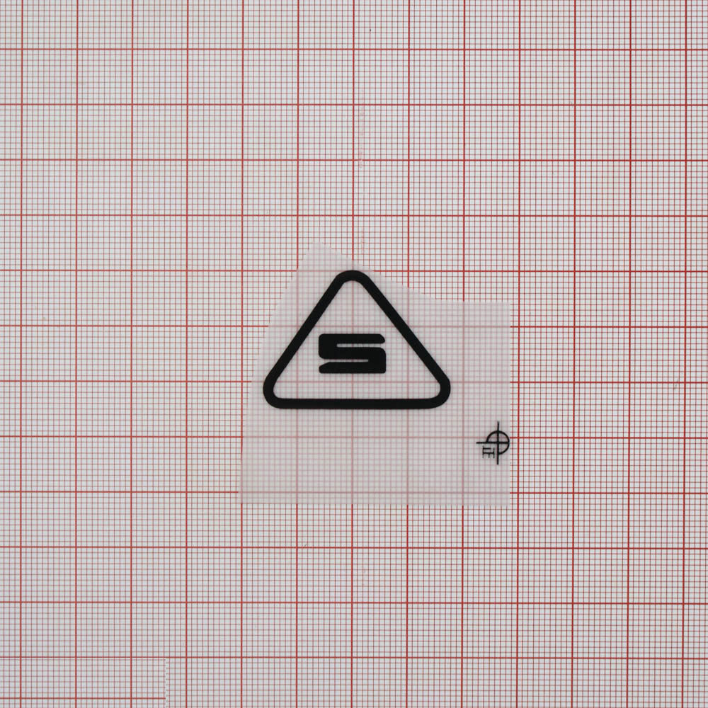 Термоаппликация резиновая прозрачная 5-ка 34*25мм треугольная, черный рисунок, шт. Термопереводки Резиновые, Термопленка