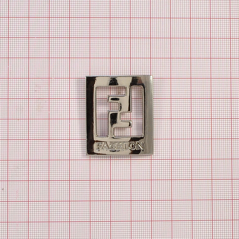 Краб металлический 3885 F Fashion прямоуг. NIKEL, шт. Крабы Металл Геометрия