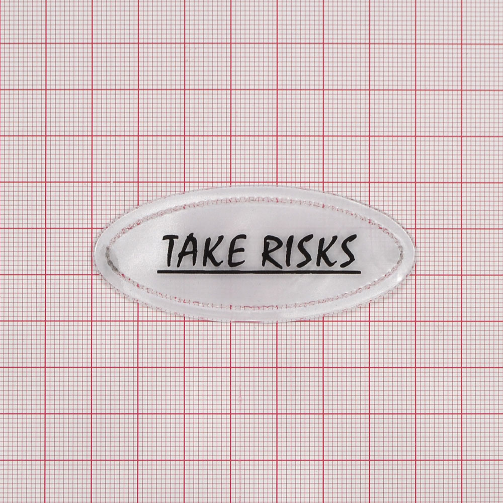 Лейба светоотражающая TAKE RISKS3*6,8см, серый, черный шт. Лейба Кожзам