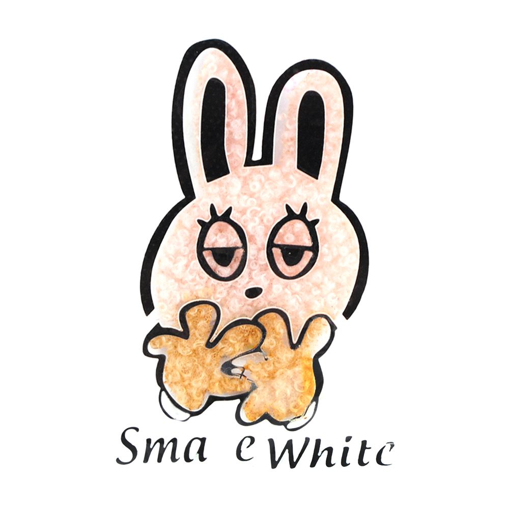 Аппликация тканевая клеевая мех Заяц Smaee White, 5,5*8см, розовый, коричневый, черный, шт. Аппликации клеевые Тканевые