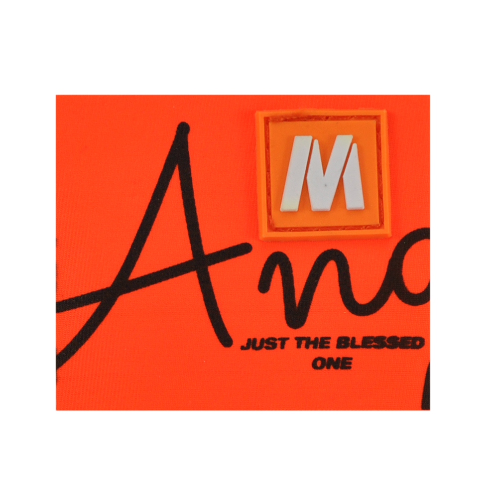 Лейба ткань и резина Ano, 5*6см, черный, белый, оранжевый, шт. Лейба Ткань