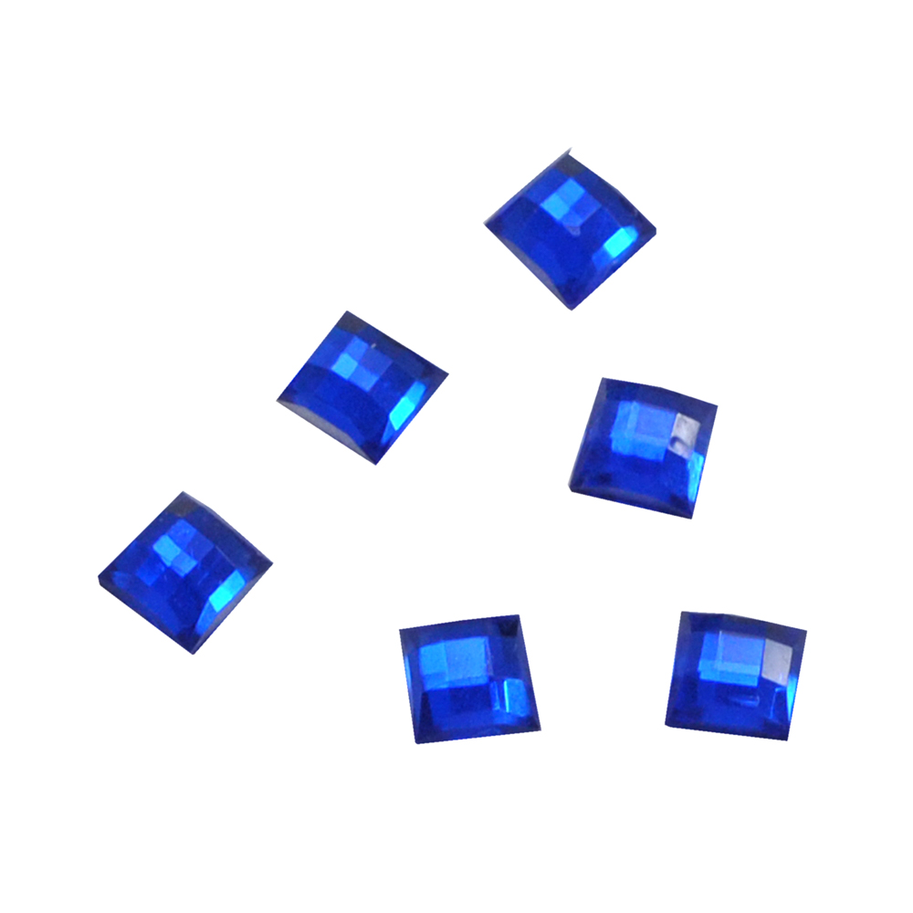 Стразы Д на клей, квадрат 6*6мм темн-голубой 9, 1тыс.шт. Стразы на клей